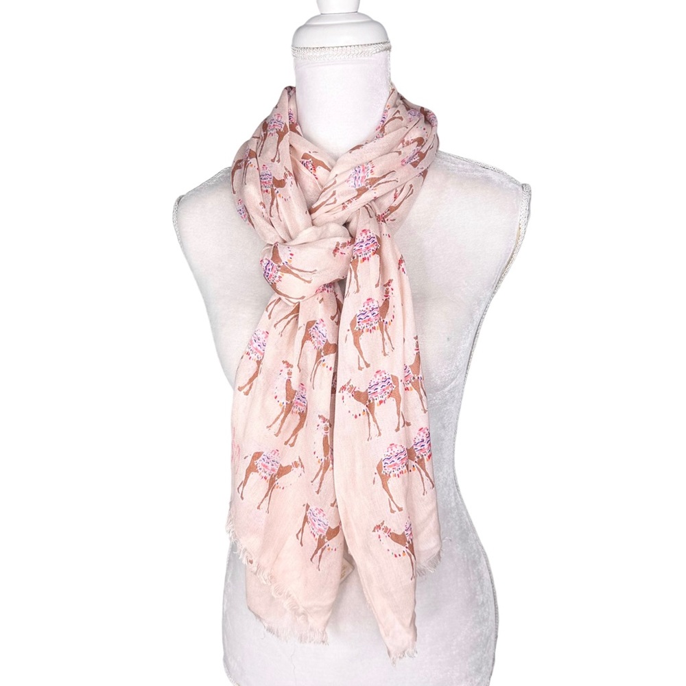 Kate Spade Pink Camel Print Scarf